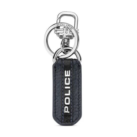 Police Avon Mens Keyring In Leather - Navy Blue